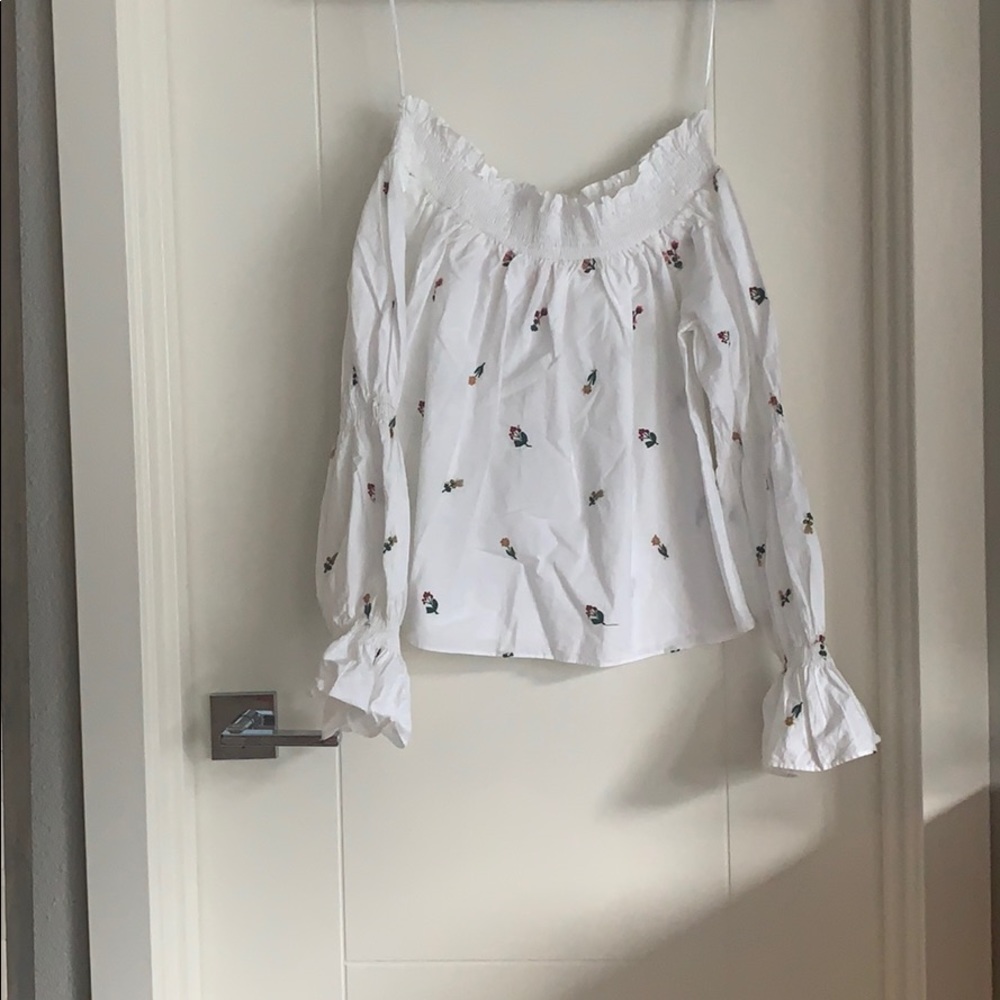 Zara off the shoulder white top